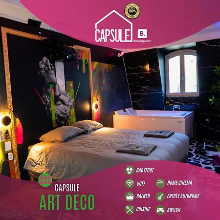 Capsule Art Deco - Jacuzzi - Netflix - Home Cinema - Arcade De Jeux & Nintendo Switch - 2 Chambres - Filet Suspendu Valenciennes Dış mekan fotoğraf